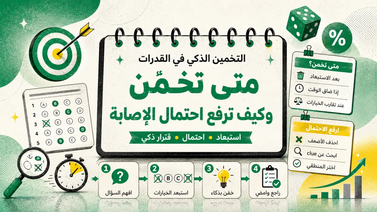 التخمين الذكي في القدرات: متى تخمّن وكيف ترفع احتمال الإصابة