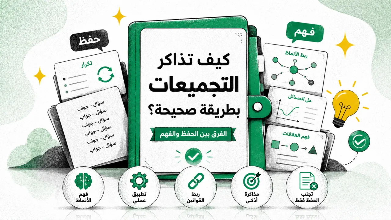 كيف تذاكر التجميعات بطريقة صحيحة؟ (الفرق بين الحفظ والفهم)