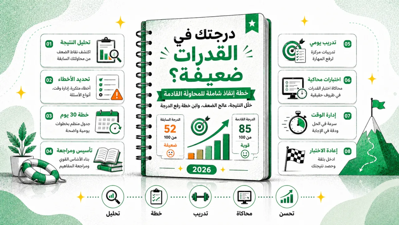درجتك في القدرات ضعيفة؟ خطة إنقاذ شاملة للمحاولة القادمة