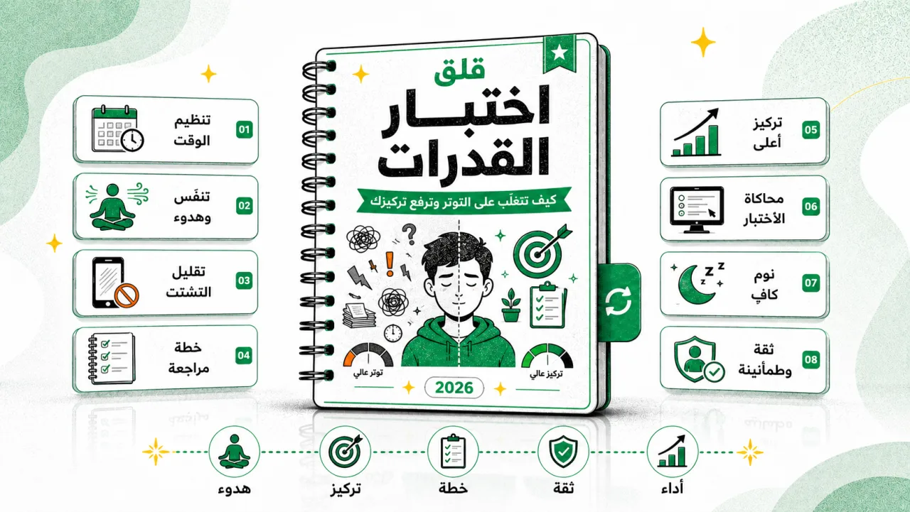 قلق اختبار القدرات: كيف تتغلّب على التوتر وترفع تركيزك