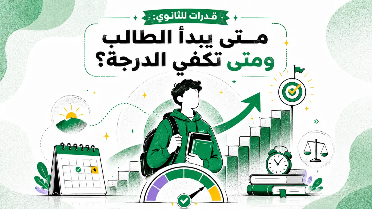 قدرات للثانوي: متى يبدأ الطالب ومتى تكفي الدرجة للقبول؟