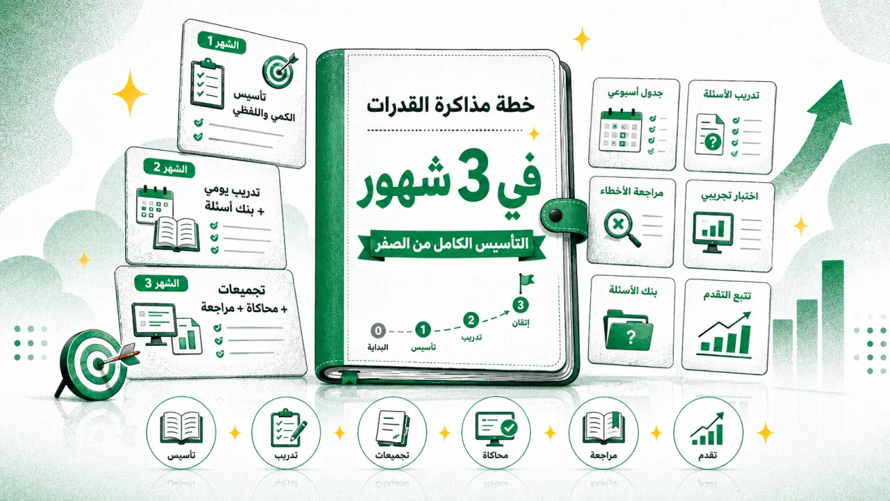 خطة مذاكرة القدرات في 3 شهور: التأسيس الكامل من الصفر