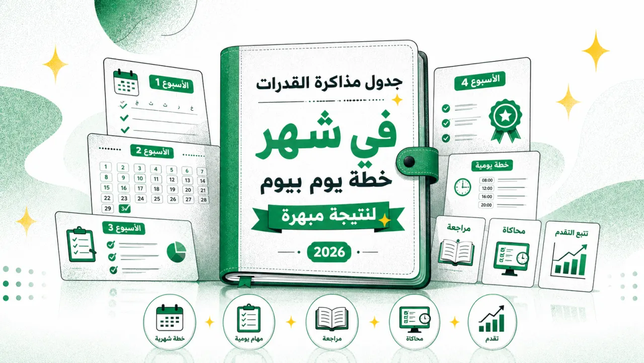 جدول مذاكرة القدرات في شهر: خطة يوم بيوم لنتيجة مبهرة
