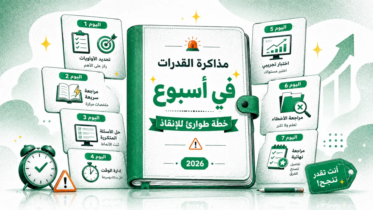 مذاكرة القدرات في أسبوع: خطة طوارئ للإنقاذ