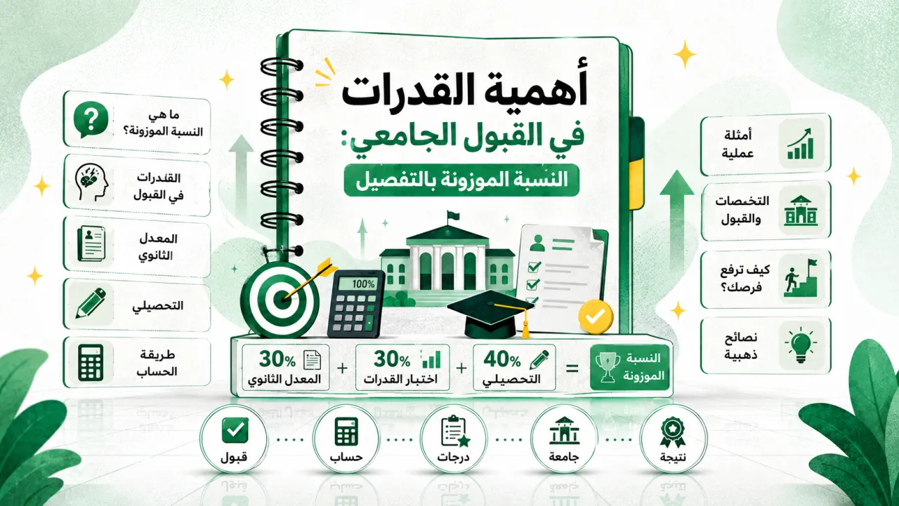 أهمية القدرات في القبول الجامعي: النسبة الموزونة بالتفصيل