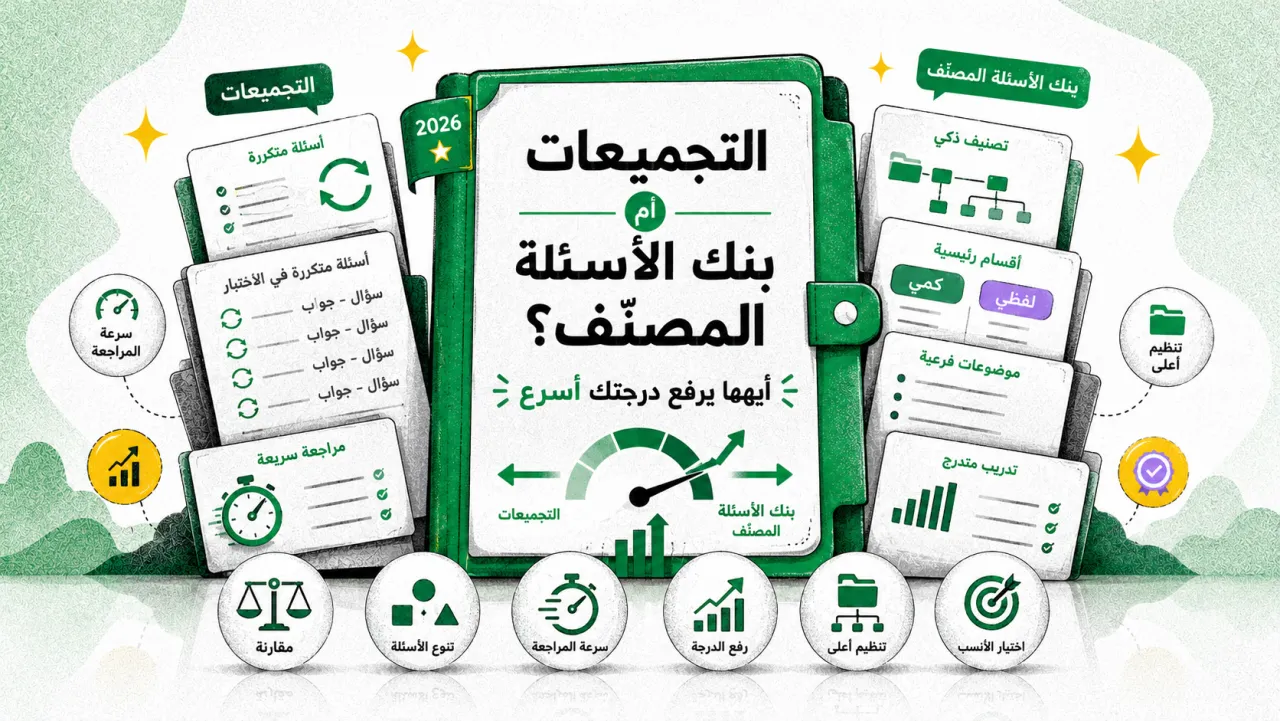 التجميعات أم بنك الأسئلة المصنّف؟ أيهما يرفع درجتك أسرع