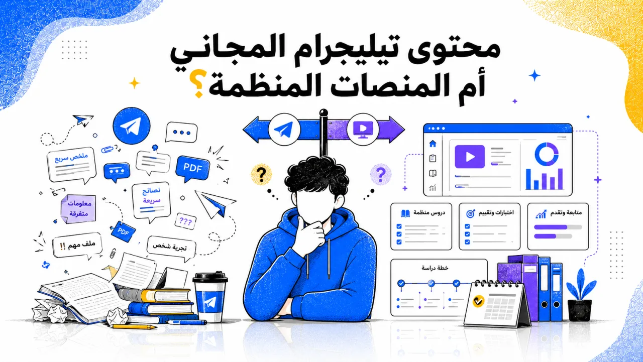 محتوى تيليجرام المجاني أم المنصات المنظمة؟ الفرق في النتيجة